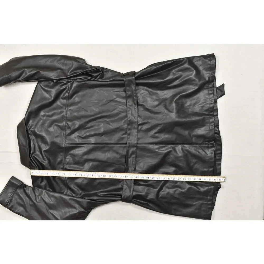 Levi's Faux Leather Belted Trucker Jacket Black Size 4X Big & Tall Faux Leather